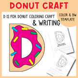 Donut Day Craft - Letter D Alphabet Coloring & Writing Activities