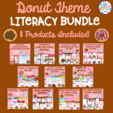 Donut Doughnut Themed Literacy Bundle **11 Products Included**