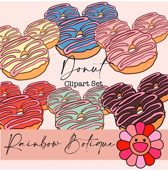 Preview of Donut Freebie Clipart, donuts clip art, commercial use, Bulletin decor