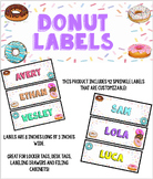 Donut Labels (EDITABLE!) - Locker tags, desk tags, etc.