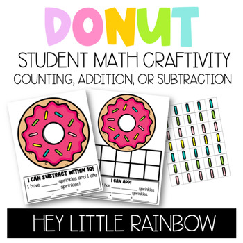 Preview of Donut Math Craftivity | End of Year Addition & Subtraction Student Project K-1 