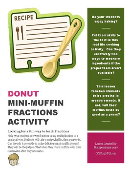 Preview of Donut Mini-Muffin Fraction Activity