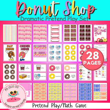 Preview of Donut Play Pretend Math Game|Math Game|Dramatic Play| Donut Shop