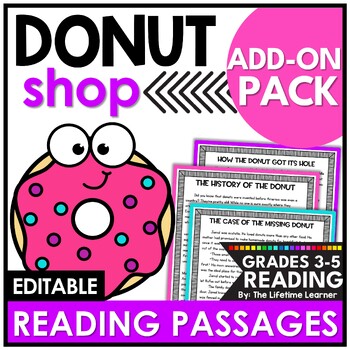 Preview of Donut Reading Comprehension Passages Questions Activities ELA Test Prep