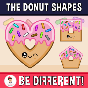 Preview of Donut Shapes Clipart Geometry Math 2D Food