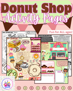 Preview of Donut Shop Coloring Activity Page - Create Your Own Donut Shop Digital Files