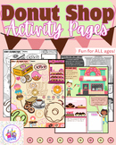 Donut Shop Coloring Activity Page - Create Your Own Donut 