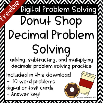 Preview of Decimal Problem Solving Digital Task Cards
