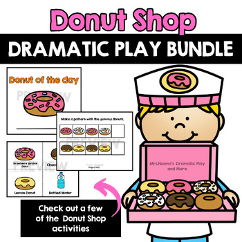 Preview of Donut Shop Dramatic Play, PreK, Life Skills, Printable, Centers