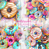 Donut Splashes - Watercolor Party Design Elements