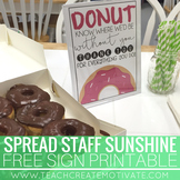 Donut Staff Appreciation Sign