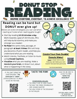 Preview of Donut Stop Reading Family Flyer