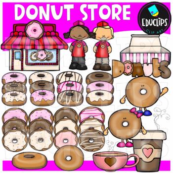 Preview of Donut Store Clip Art Set {Educlips Clipart}