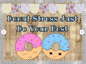 Preview of Donut Stress Just Do Your Best Classroom Bulletin Board Kit | Door Decoration