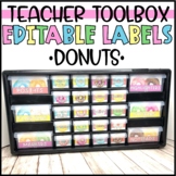 Donut Teacher Toolbox Labels - EDITABLE