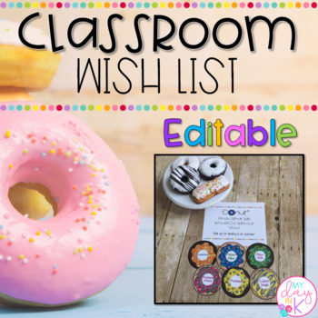 Preview of Class Wish List Editable: Doughnut Theme