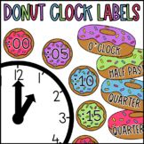 Donut Themed Clock Labels: Telling Time Classroom Decor