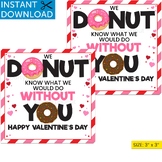 Donut Valentine Tag, Valentine Teacher, Friend Valentine, 