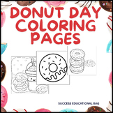 Donut day coloring pages for preschool and kindergarten,do