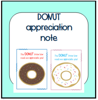 Donut know how much we appreciate you DONUT THEME GIFT TAG TPT