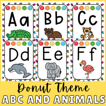 Donut theme Alphabet Letter Posters with animal visuals by Preschool ...