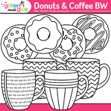 Donuts & Coffee Clipart: Cute Doughnuts with Sprinkles Cli