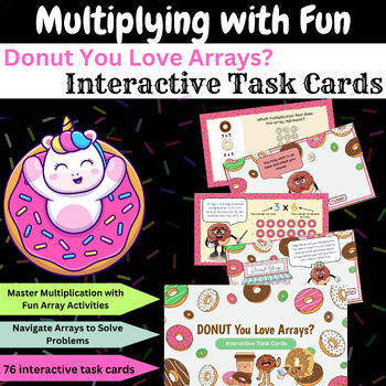 Preview of Donuts & Multiplication: Fun Task Cards for Mastering Arrays (Grade 3)
