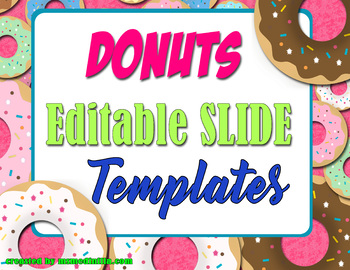 Preview of Donuts PowerPoint Templates for Back to School or Class Activities