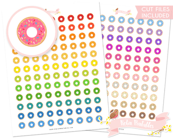 donuts printable planner stickers by robin printables tpt