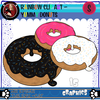 Preview of Donuts --- Rainbow Clipart -- 15 Graphics