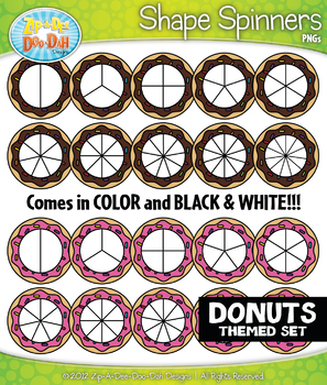 Fruit Spinner Shapes Clipart {Zip-A-Dee-Doo-Dah Designs}