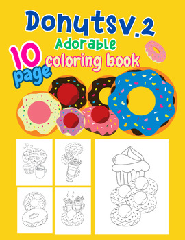 Preview of Donuts V.2 Adorable coloring book 10 page