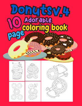 Preview of Donuts V.4 Adorable coloring book 10 page
