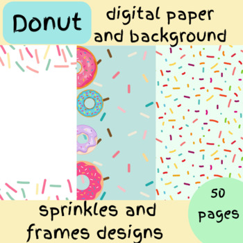 Donuts digital papers and backgrounds by Arabica with Eman | TPT