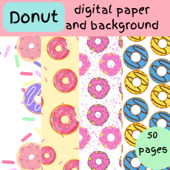 Donuts digital papers and backgrounds by Arabica with Eman | TPT