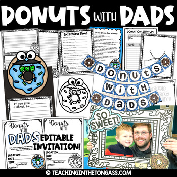 Preview of Donuts with Dads Grownups Activities Invitation Father's Day Craft