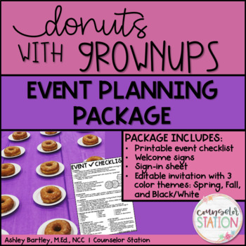 Preview of Donuts with Grownups Event Planning Package