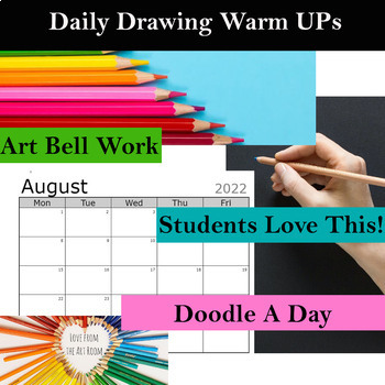 Preview of Doodle A Day 2nd Edition- Daily Art Drawing Warm Ups/Art Bell Work