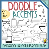 Doodle Accents Clipart (Set 4): 25 Accents for Personal & 