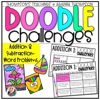 Preview of Addition and Subtraction Word Problem Practice | Doodle Challenge