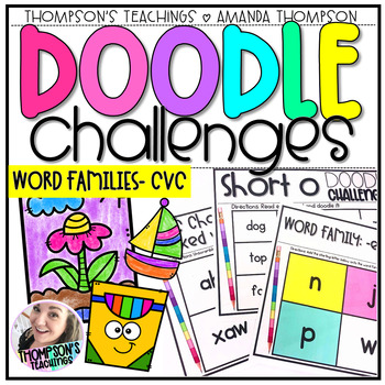 Preview of CVC Word Families Practice | Doodle Challenges