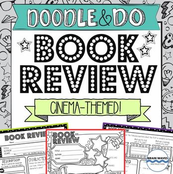 Preview of Doodle Book Report Book Review for any book! Cinema Themed!