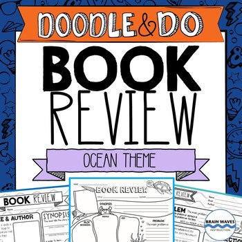 Preview of Doodle Book Report Template and Planning Pages - Doodle Book Review Ocean Theme