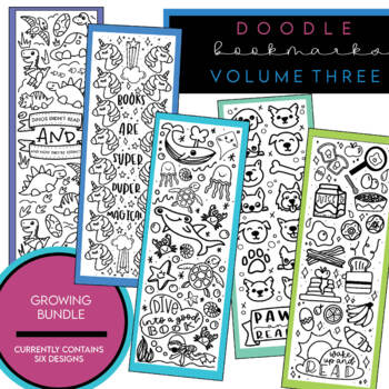 Preview of Doodle Bookmark GROWING Bundle - Volume 3