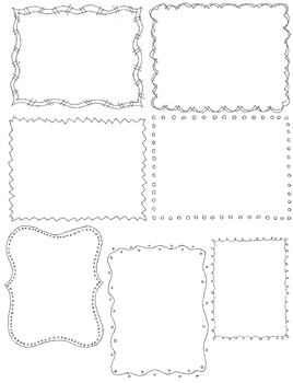 Preview of Doodle Borders Clip Art Pack:  54 PNG Line Art Borders and Frames