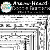 Doodle Borders Clipart Arrow Heart Theme Commercial Use 