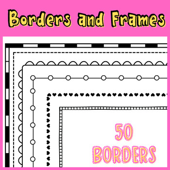 Preview of Doodle Borders and Frames Clipart Black and White Doodle Cover Frames