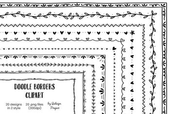 Preview of Doodle Borders and Frames Clipart MEGA Pack {Doodle Border Clipart}