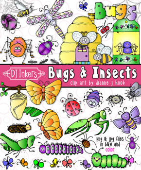 Preview of Doodle Bugs and Insects Clip Art by DJ Inkers