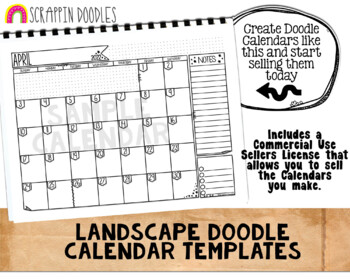 Doodle Calendar Templates - Landscape - Create BUJO Doodle Style Calendar